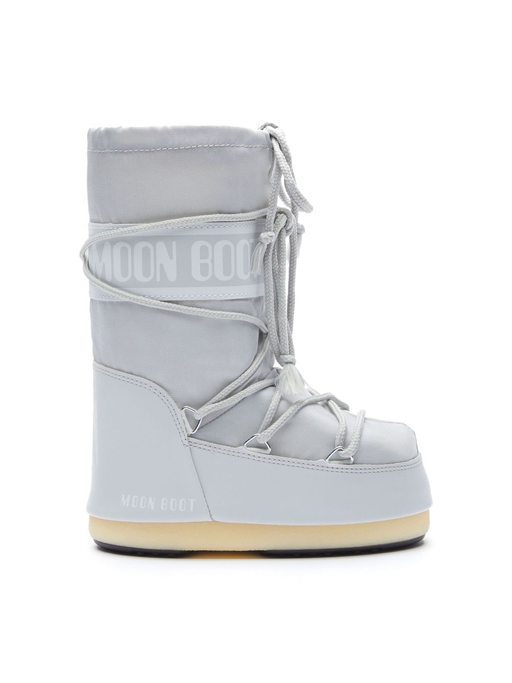 Moon Boot Kids logo印花圆头中筒靴 - 灰色