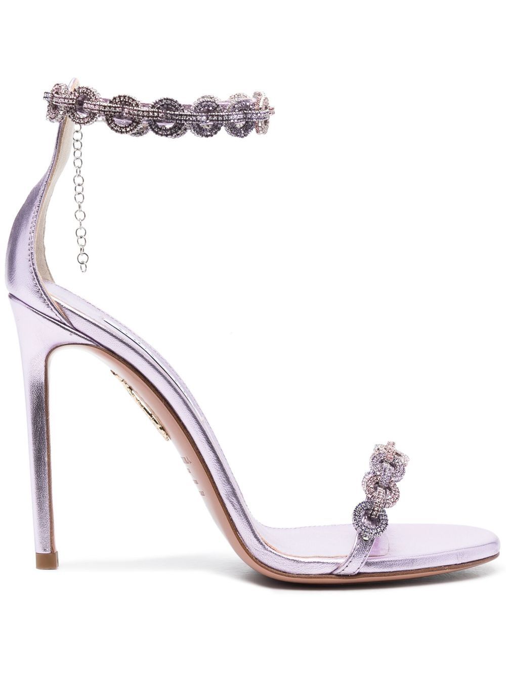 Aquazzura 晶饰高跟凉鞋 - 紫色