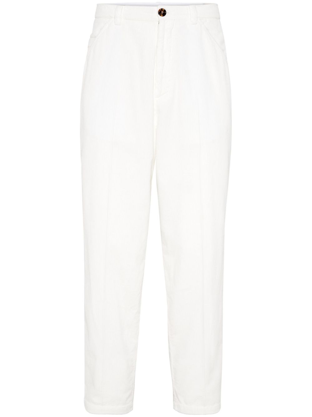 Brunello Cucinelli 灯芯绒棉长裤 - 白色
