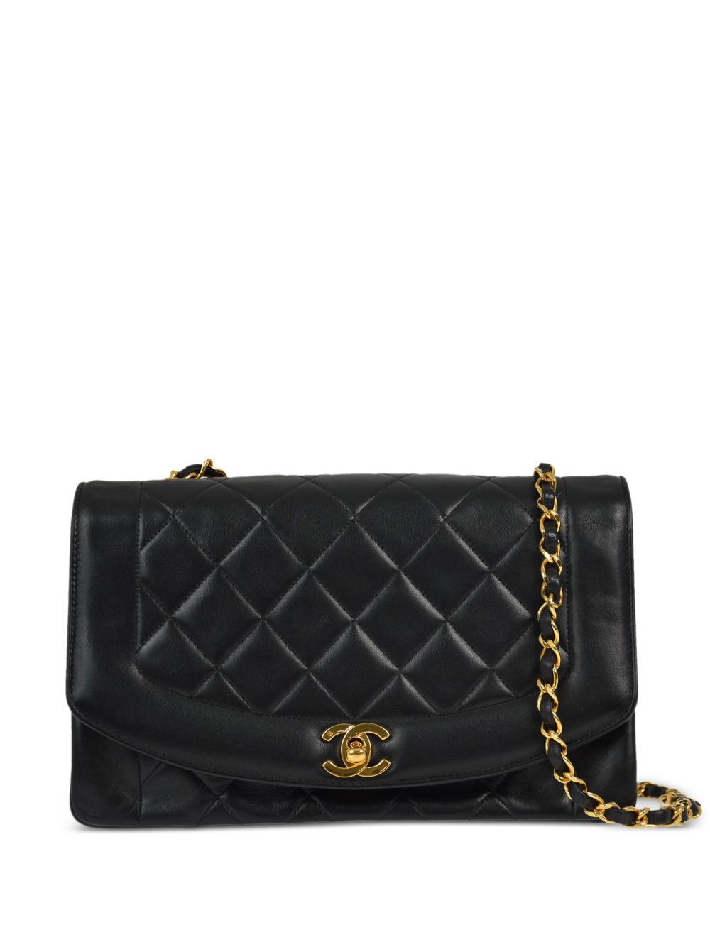 CHANEL Pre-Owned Diana 中号单肩包（1997年典藏款） - 黑色