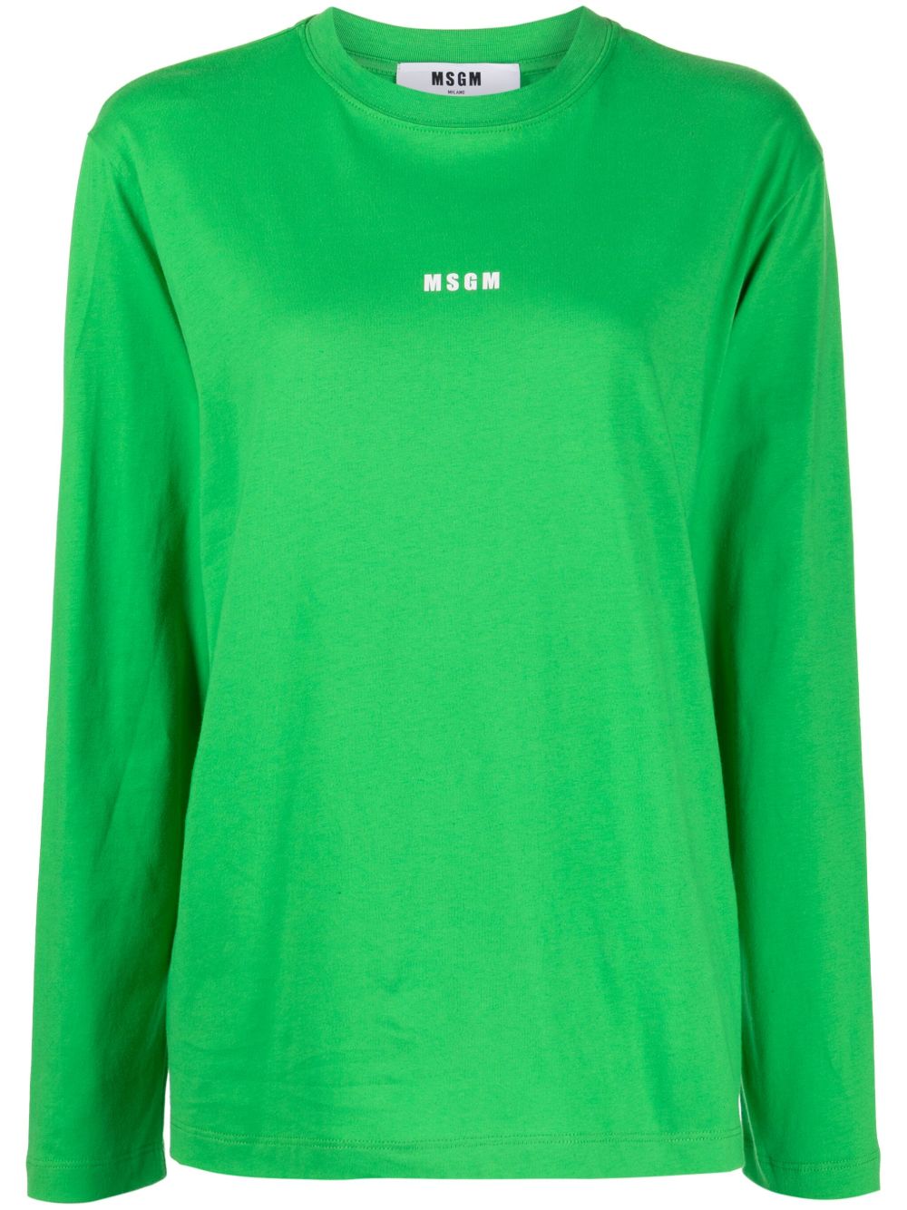 MSGM logo印花棉T恤 - 绿色