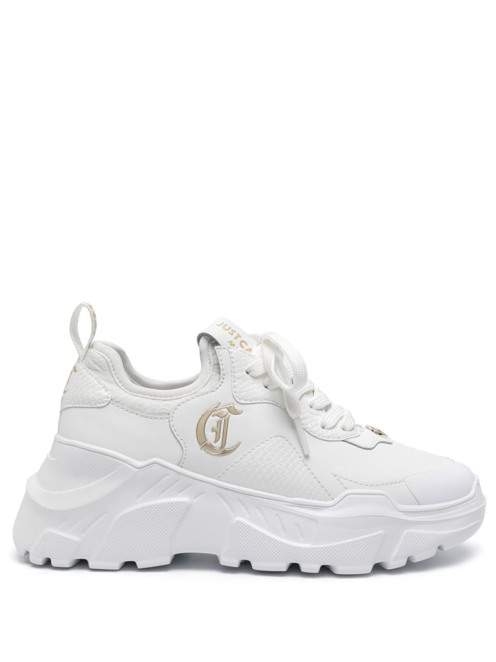 Just Cavalli logo标牌厚底运动鞋 - 白色