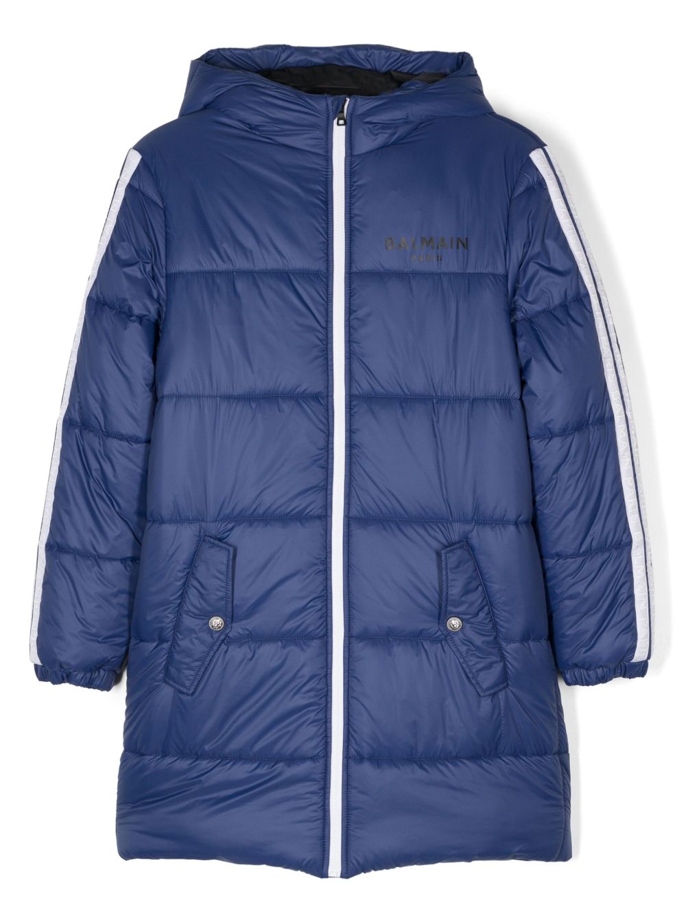Balmain Kids logo织带外套 - 蓝色