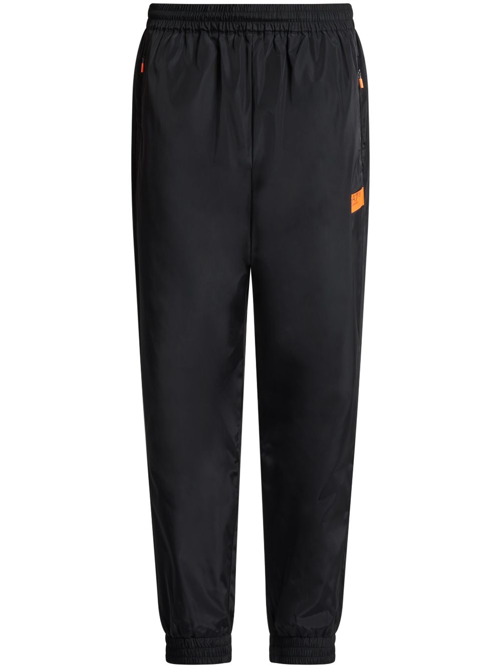 Ea7 Emporio Armani logo印花棉运动裤 - 黑色