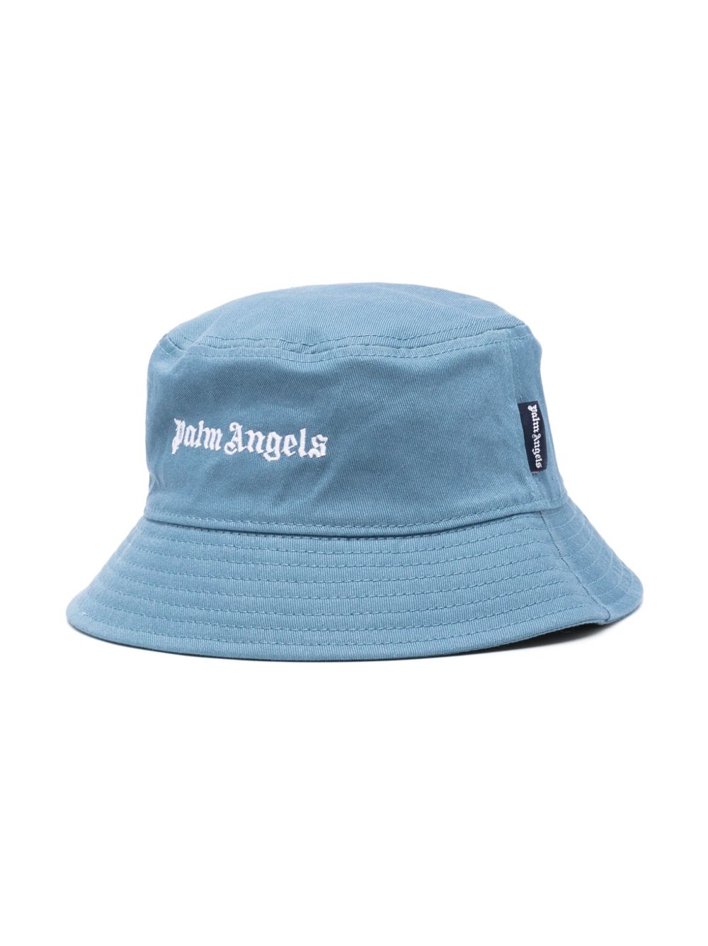 Palm Angels Kids logo刺绣渔夫帽 - 蓝色