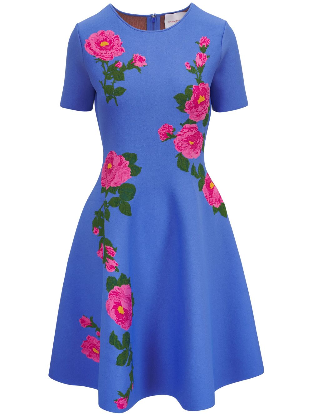 Carolina Herrera 提花伞形中长连衣裙 - 蓝色