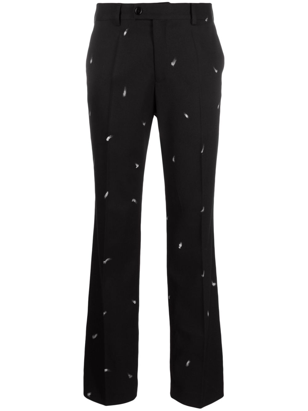 MM6 Maison Margiela 泼漆效果西裤 - 黑色