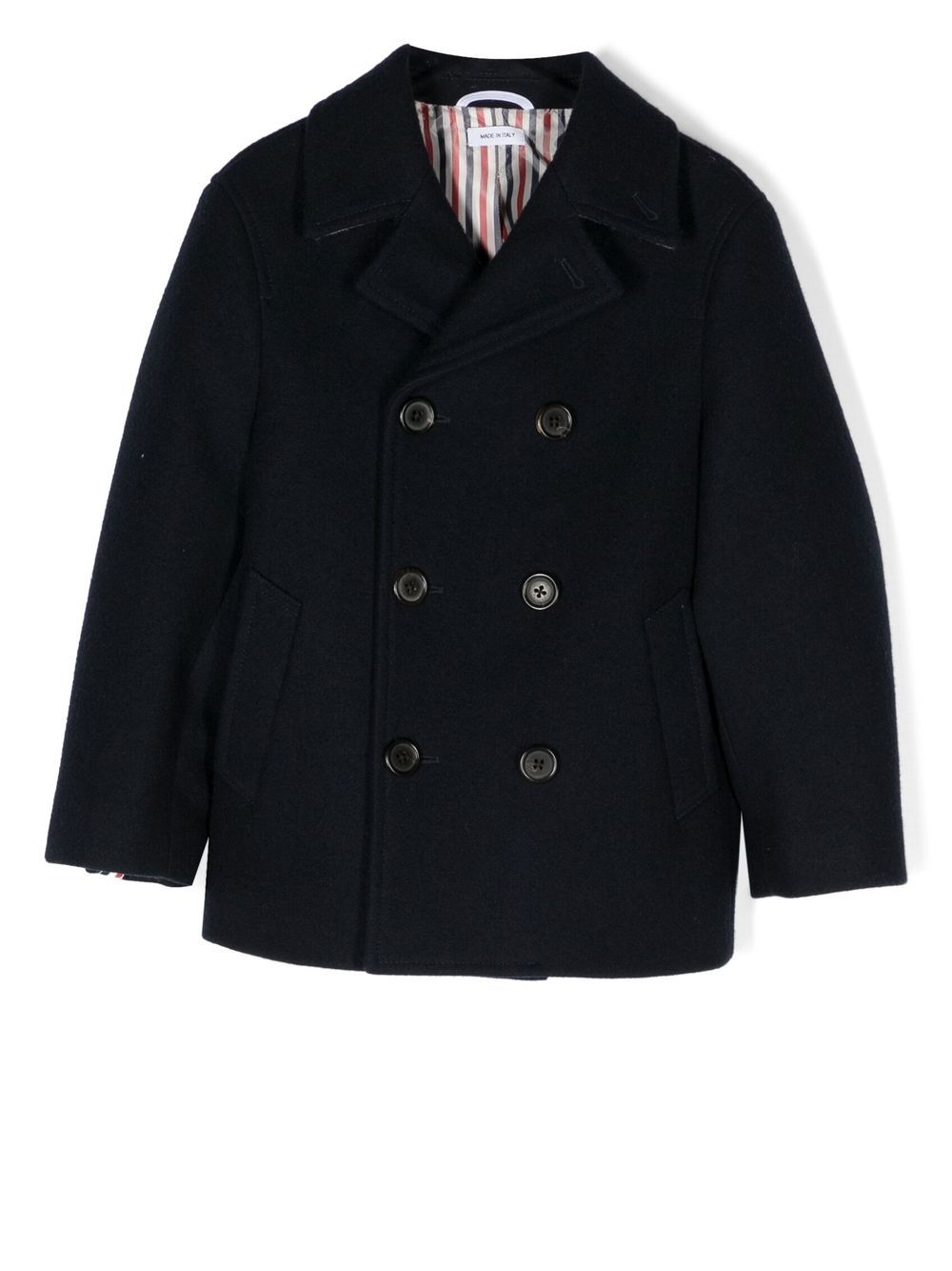 Thom Browne Kids 双排扣水手短外套 - 蓝色