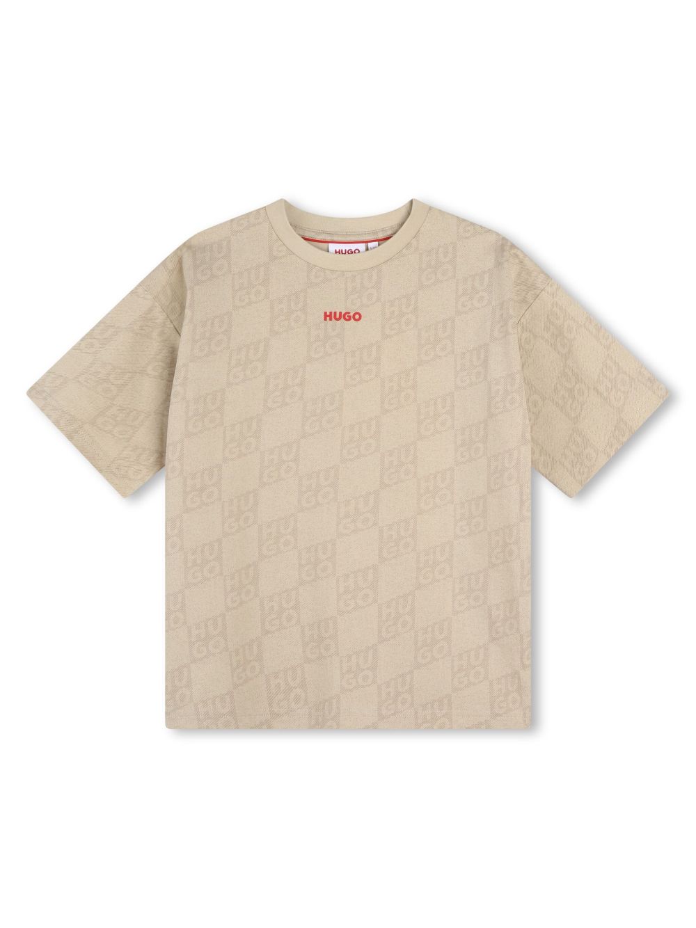 HUGO KIDS 经典logo印花棉T恤 - 中性色