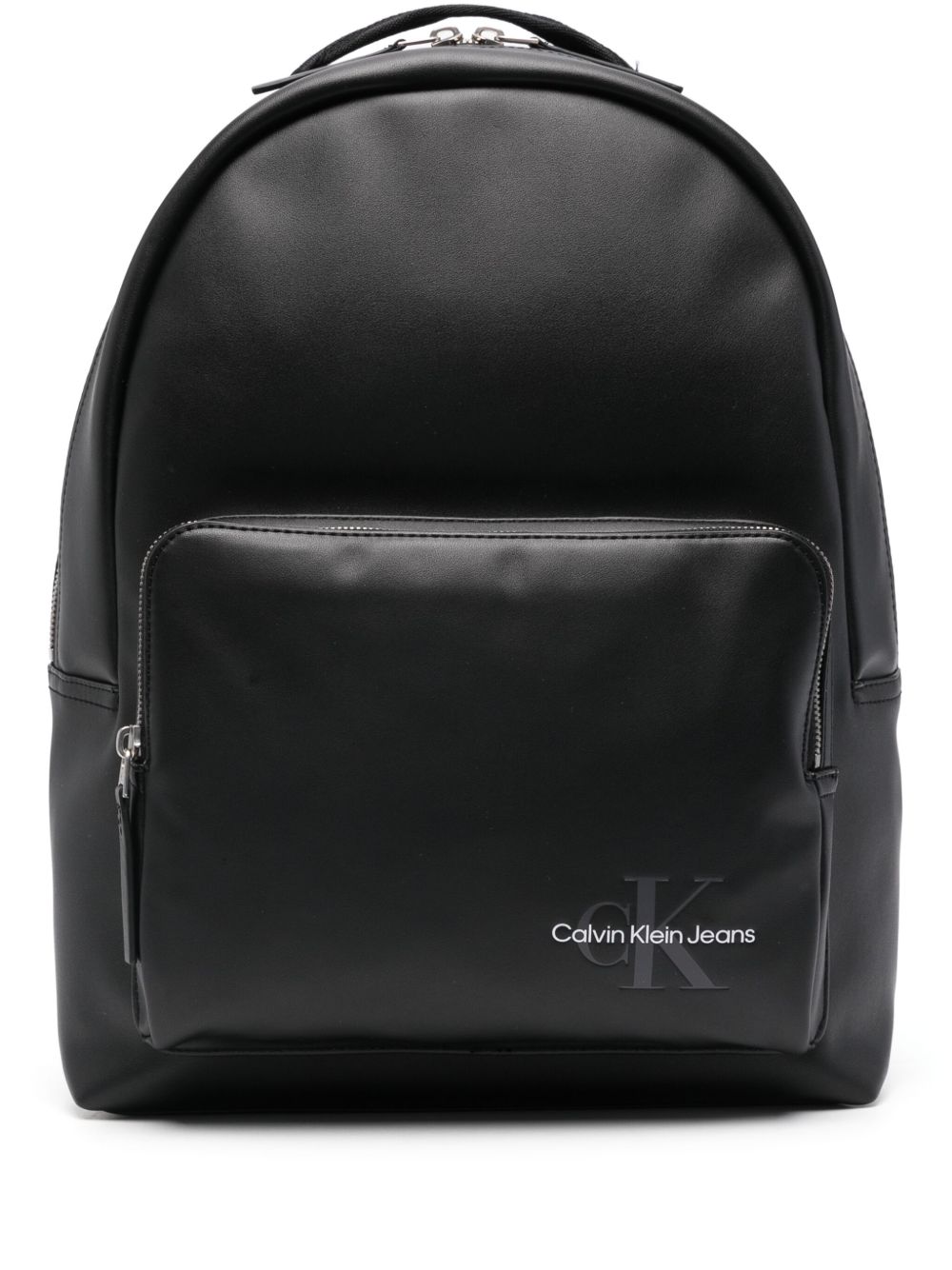 Calvin Klein logo凹面压花双肩包 - 黑色