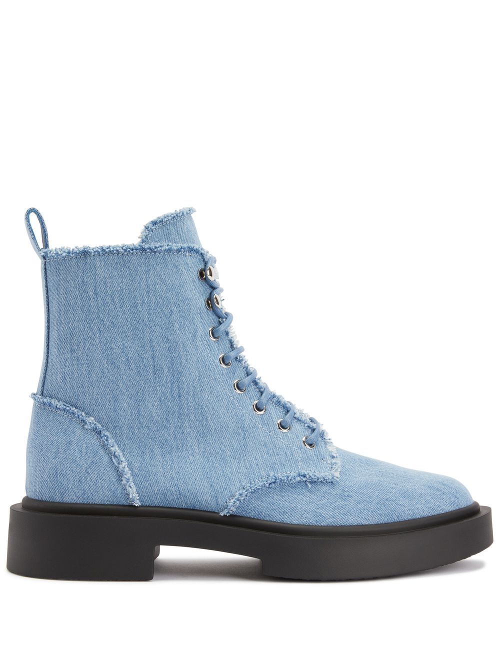 Giuseppe Zanotti Adric 磨损边牛仔及踝靴 - 蓝色