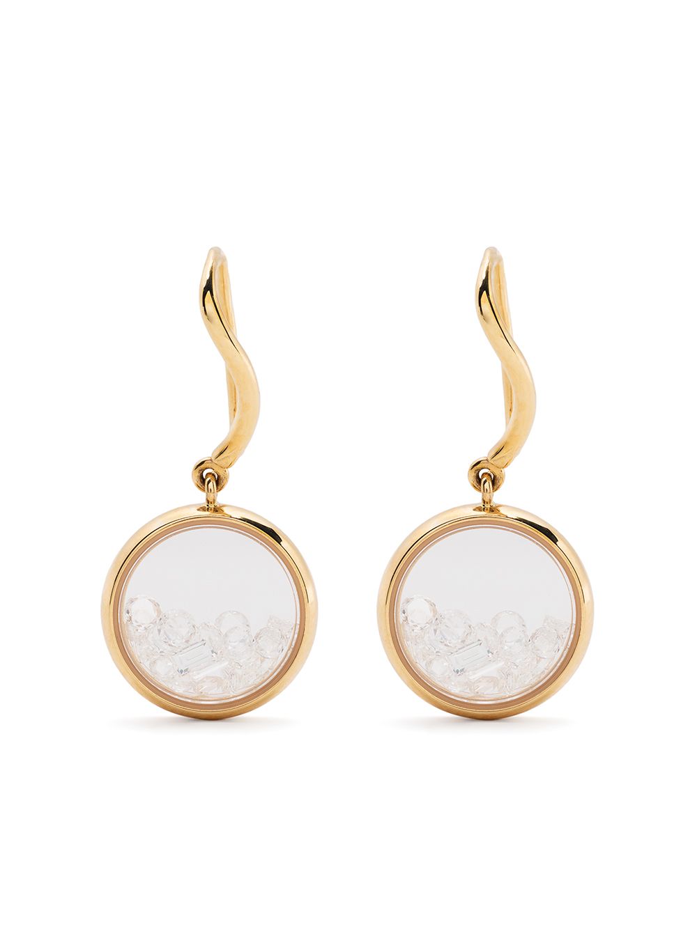 Aurelie Bidermann Chivor 18K黄金钻石吊饰耳环 - 金色