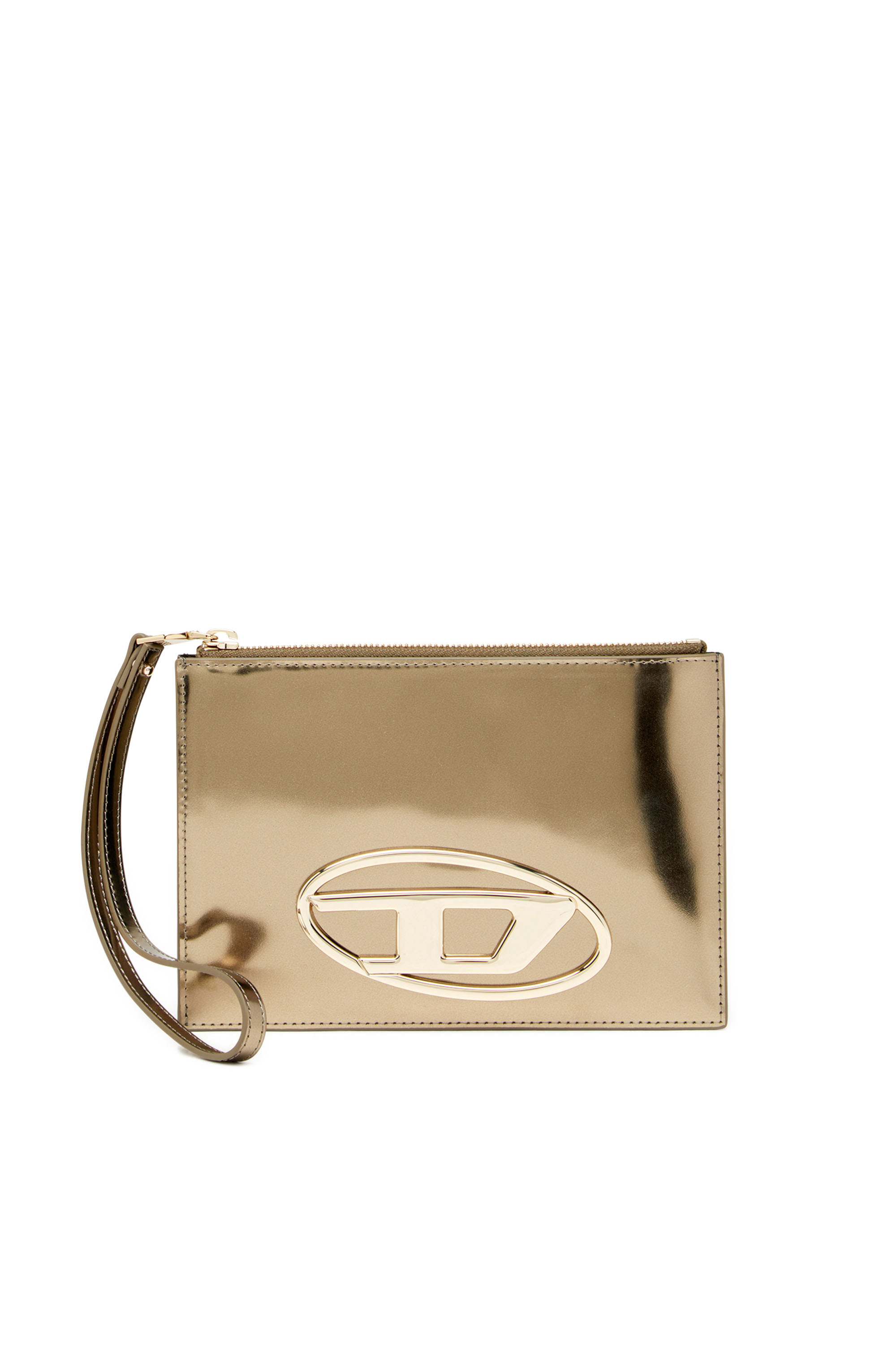 Diesel - Zipped pouch in mirror leather - Small Wallets - Unisex - Brown