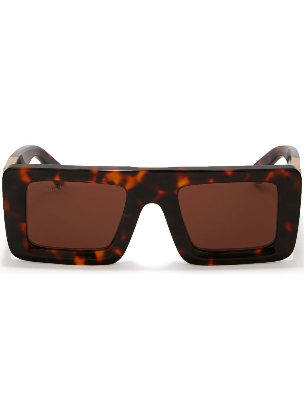 Off-White Eyewear Arrows 图案有色镜片太阳眼镜 - 褐色