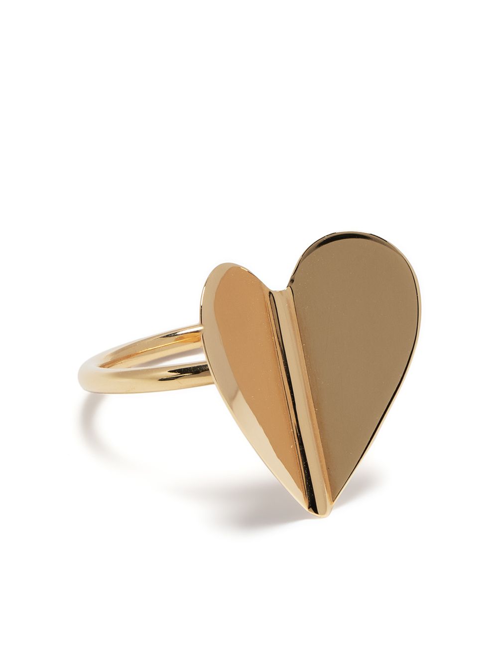 Cadar Folded Heart 18K黄金戒指 - 金色