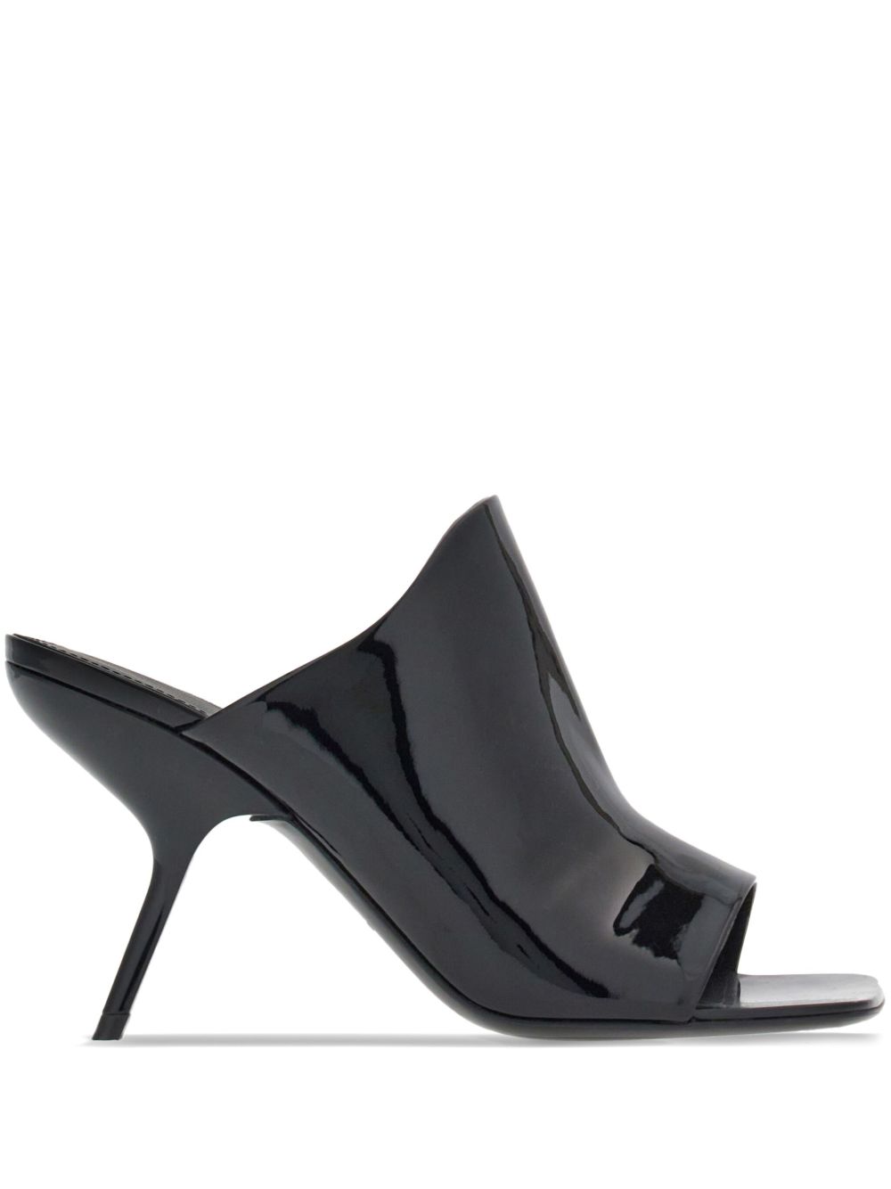 Ferragamo 高跟露趾穆勒鞋 - 黑色
