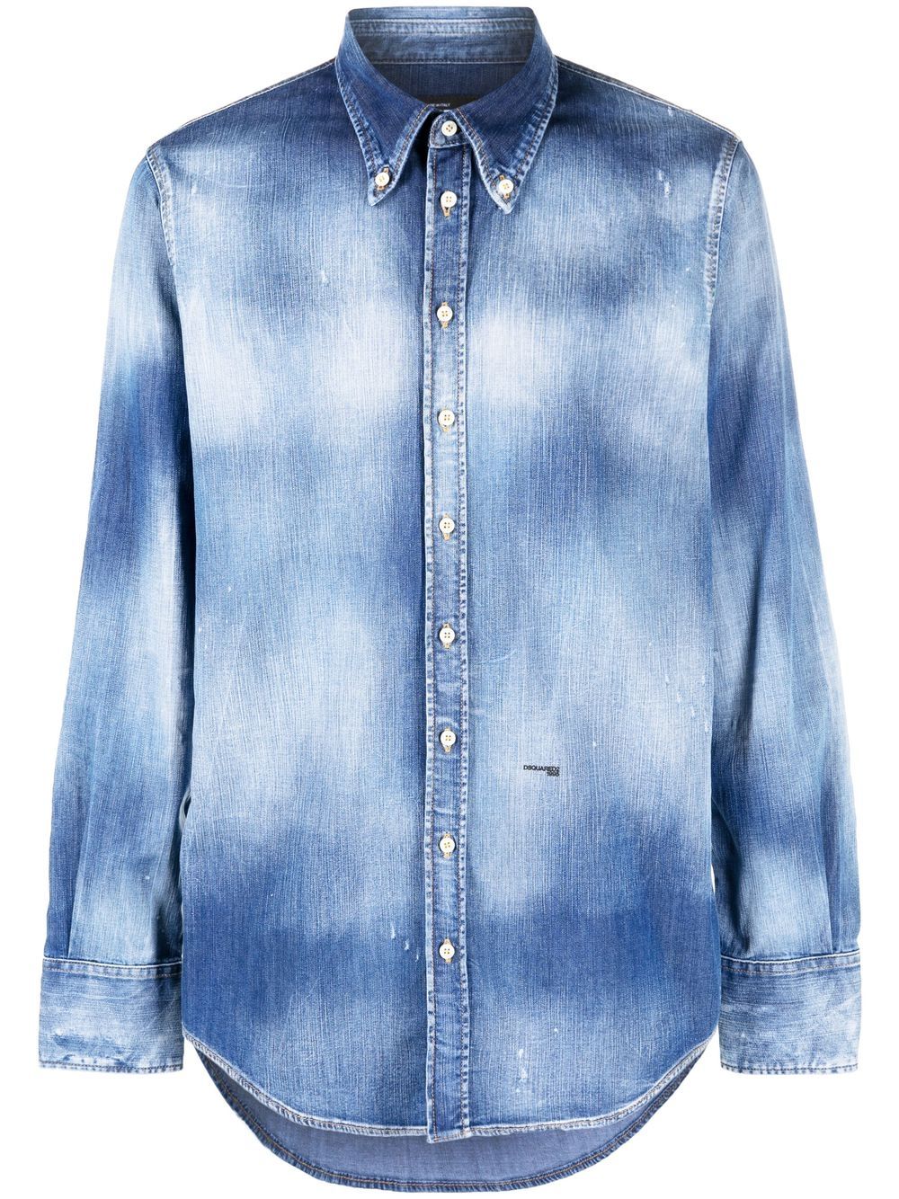 DSQUARED2 D2次方 扎染牛仔衬衫 - 蓝色