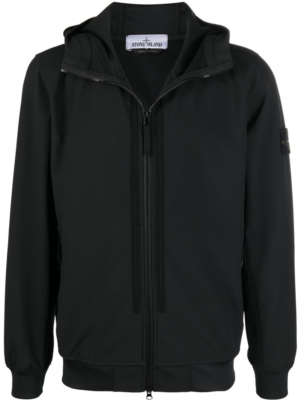 Stone Island Compass 贴花连帽夹克 - 黑色