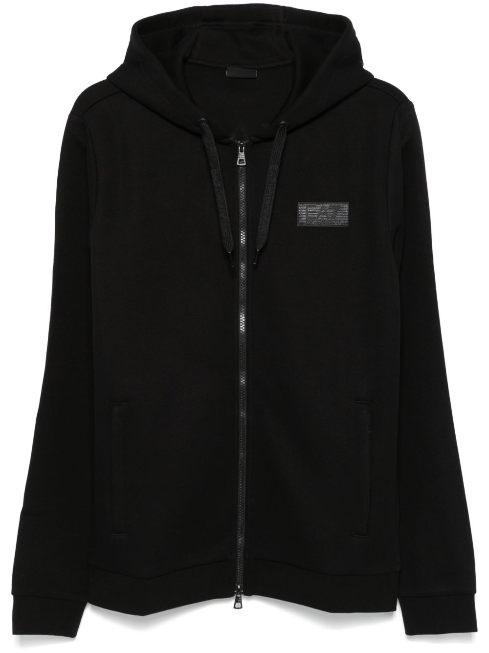 Ea7 Emporio Armani 标贴连帽衫 - 黑色