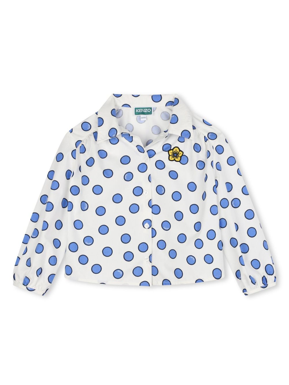 Kenzo Kids 波点印花棉罩衫 - 白色
