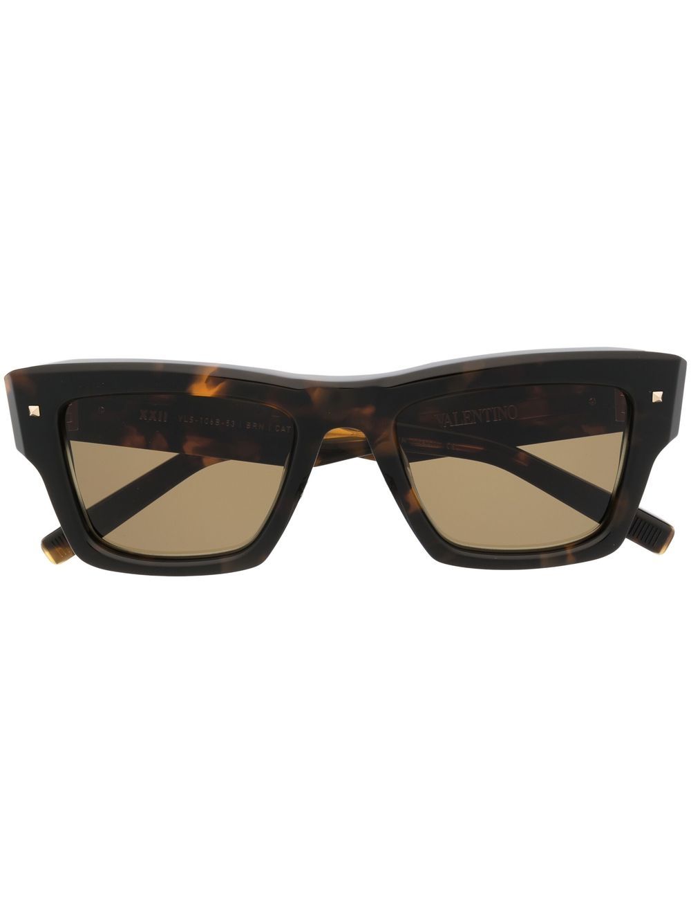 VALENTINO GARAVANI EYEWEAR 华伦天奴 Rockstud 方框太阳眼镜 - 褐色