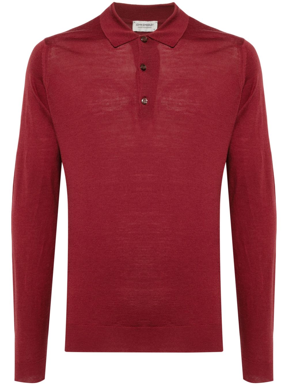 John Smedley 羊毛长袖polo衫 - 红色