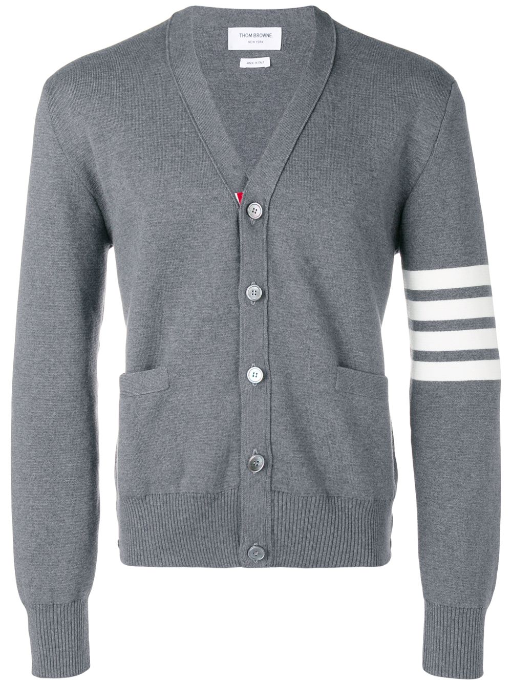 Thom Browne 4条纹饰针织开衫 - 灰色
