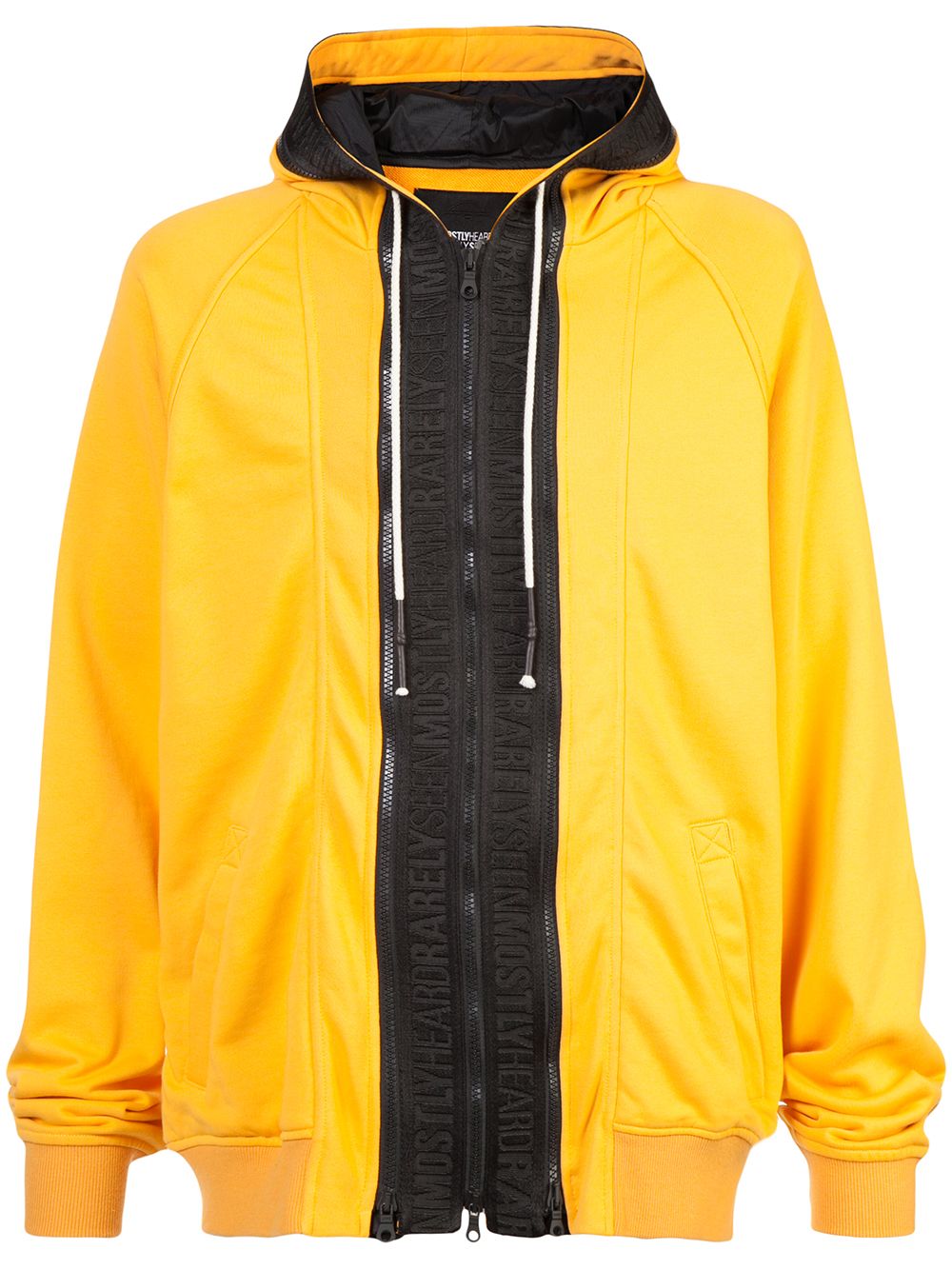 Mostly Heard Rarely Seen zipped hooded sweatshirt - 黄色