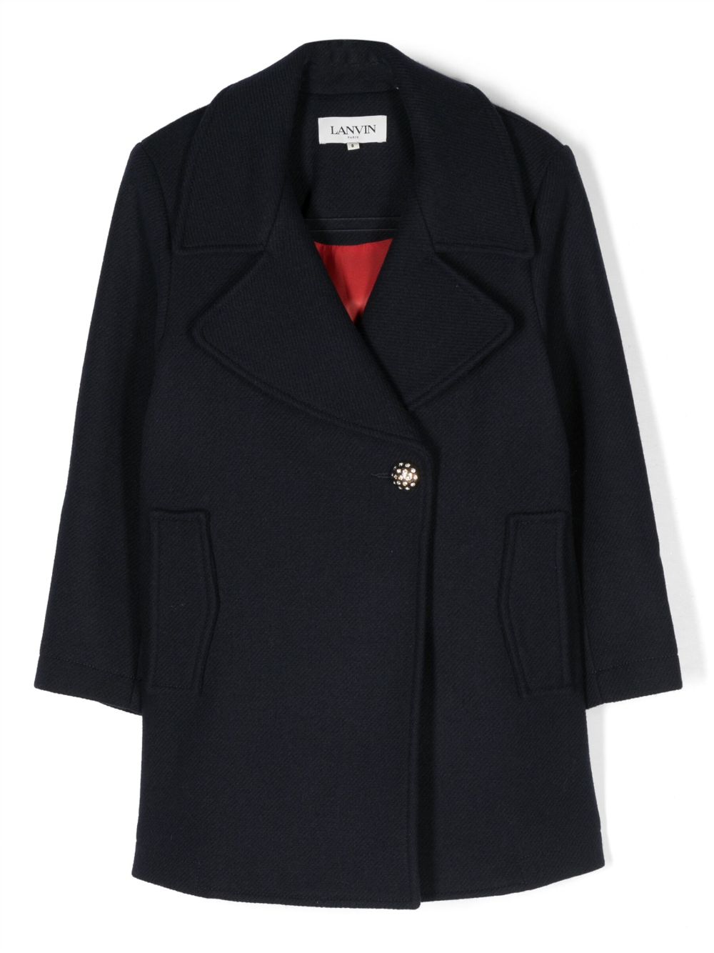 Lanvin Enfant logo贴花外套 - 蓝色