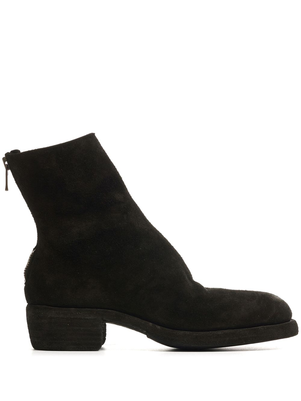 Guidi 及踝绒面皮靴 - 黑色
