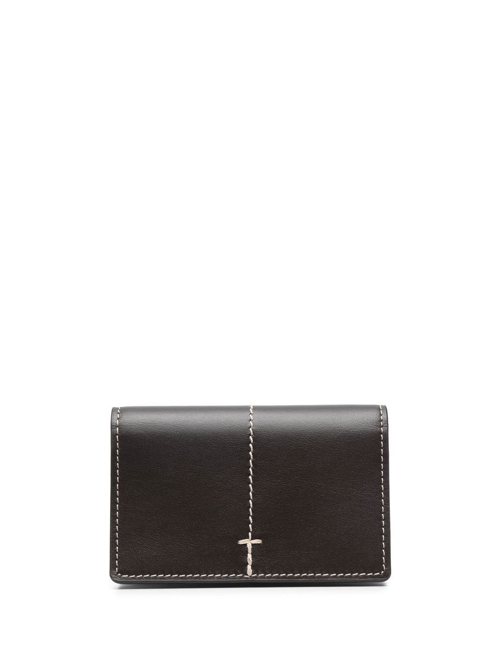 Tod's 缝线细节皮质钱包 - 褐色