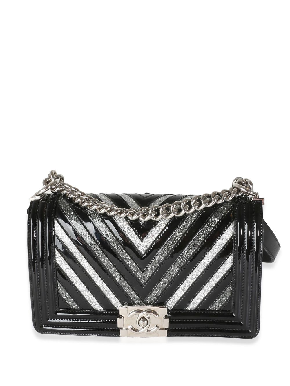 CHANEL Pre-Owned Boy Chanel 中号单肩包（2017-2018年典藏款） - 黑色