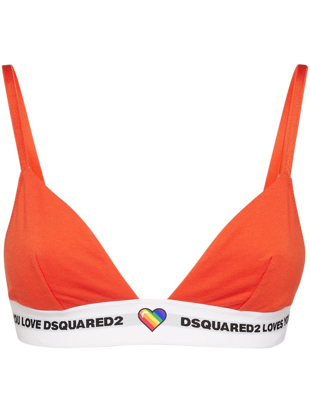 DSQUARED2 Canadian Lodge 三角形罩杯文胸 - 橘色