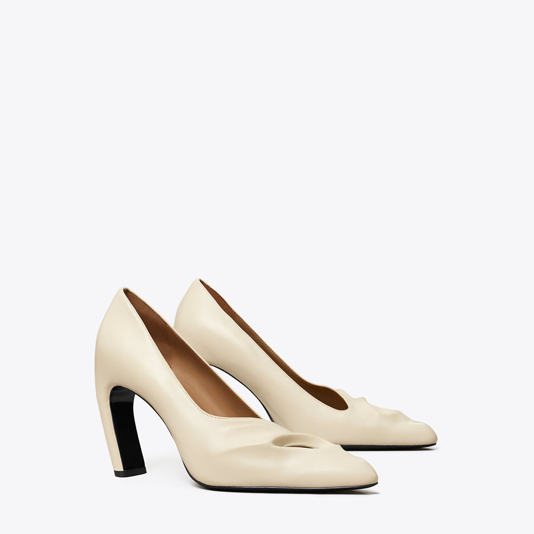 Tory Burch Sculpted Peep-Toe Pump