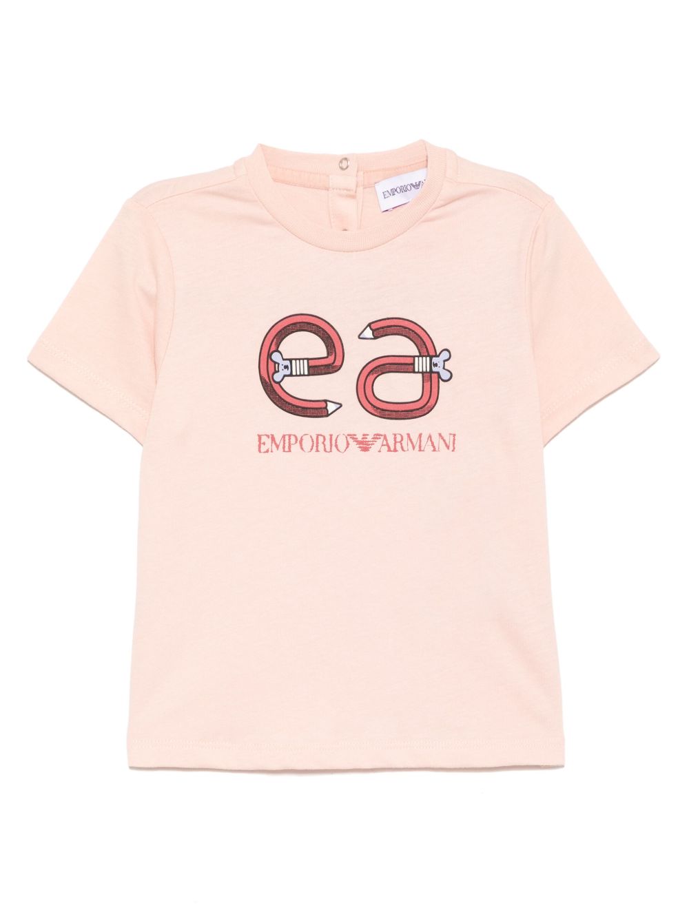 Emporio Armani Kids Back-to-school logo印花T恤 - 粉色