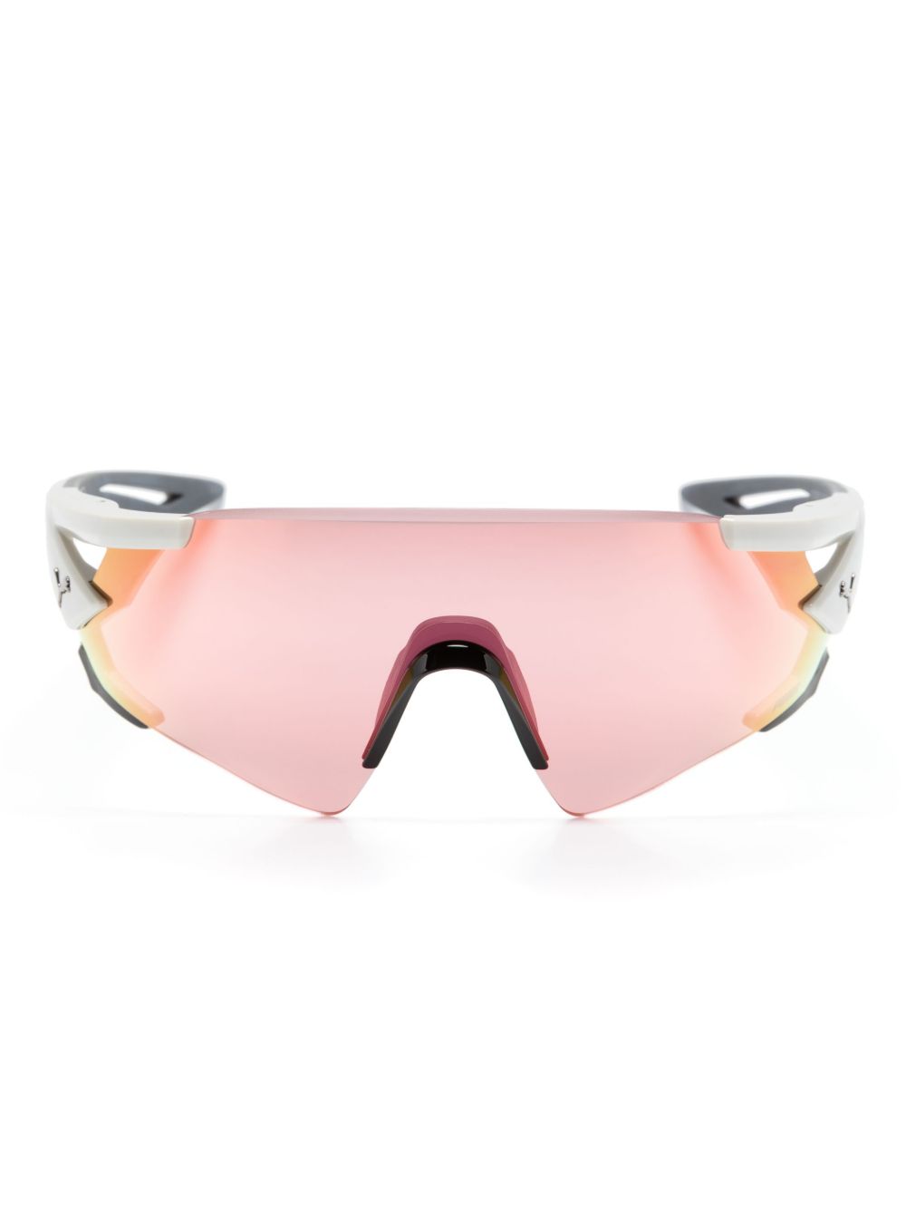 PUMA EYEWEAR logo标牌超大框太阳眼镜 - 灰色