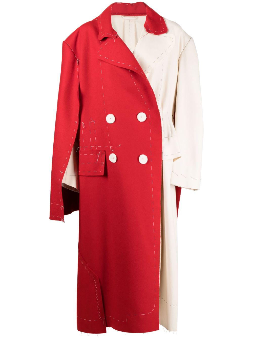 Maison Martin Margiela Pre-Owned 解构感双排扣大衣 - 中性色