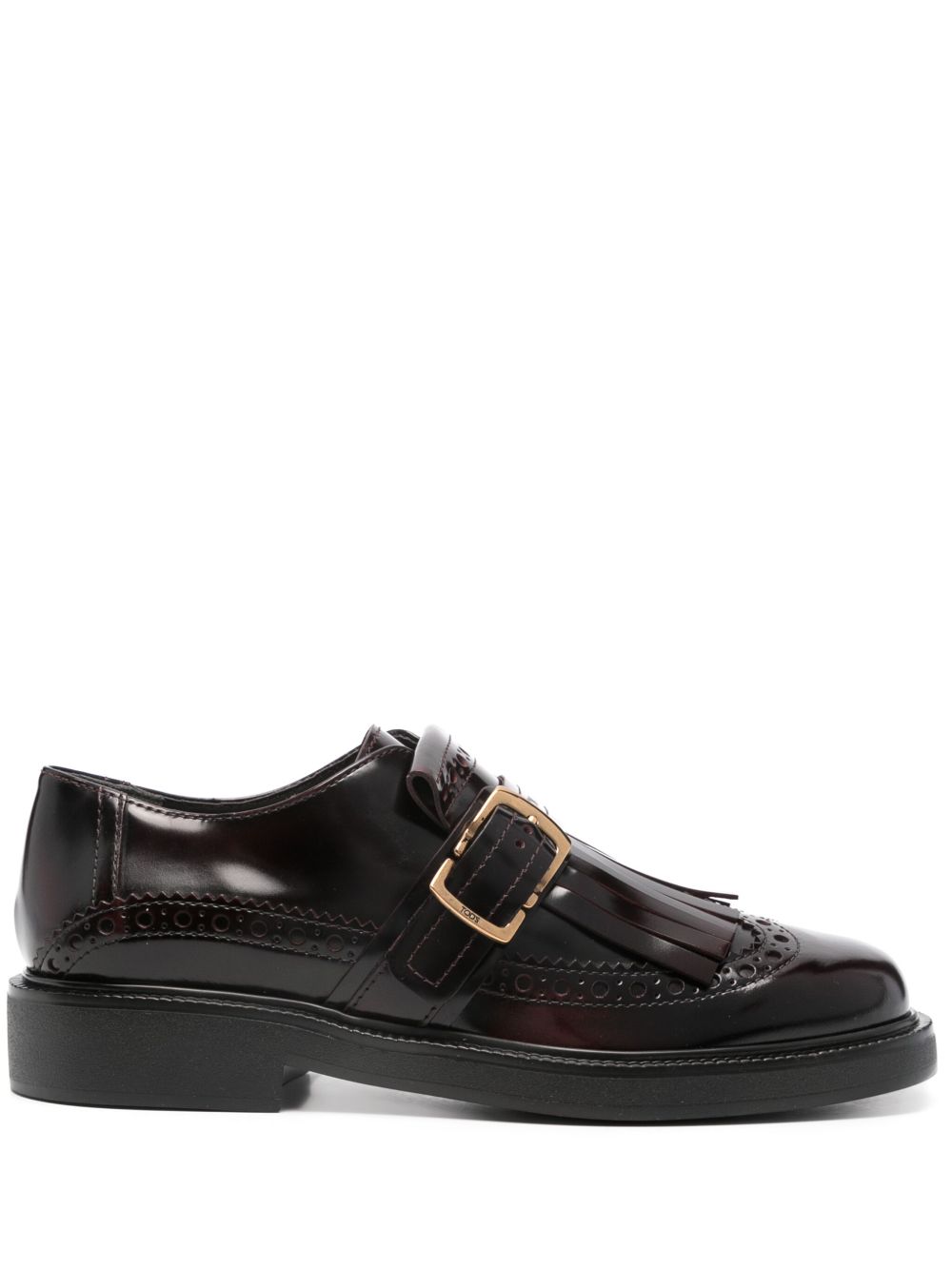 Tod's 孟克鞋袢带布洛克鞋 - 红色