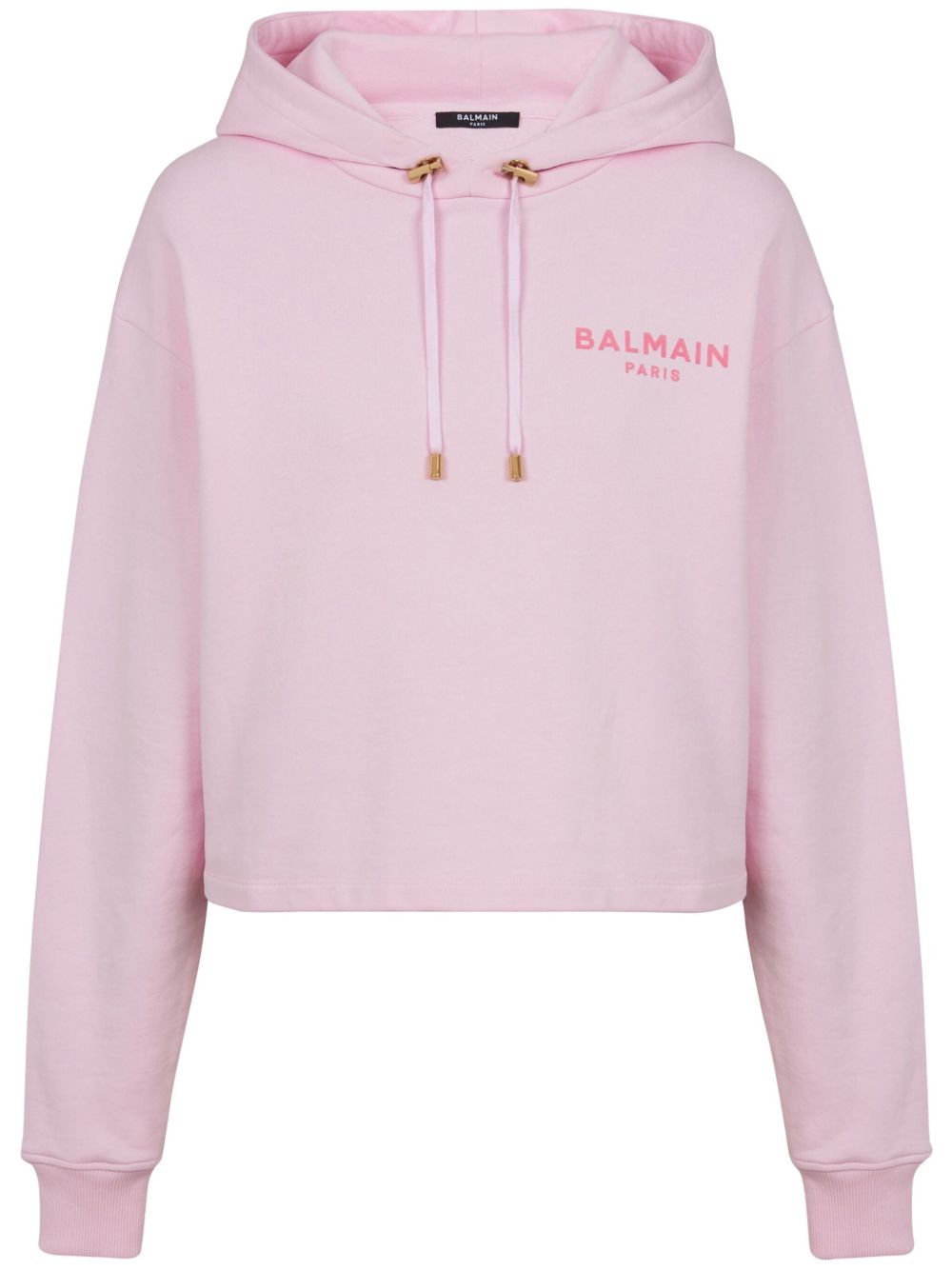Balmain 植绒logo棉连帽衫 - 粉色