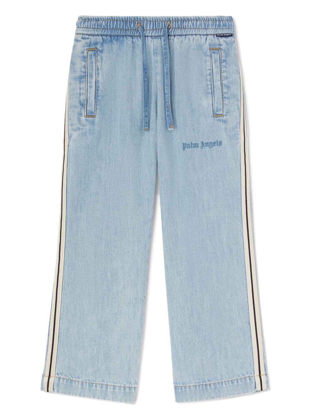 Palm Angels Kids logo运动裤 - 蓝色