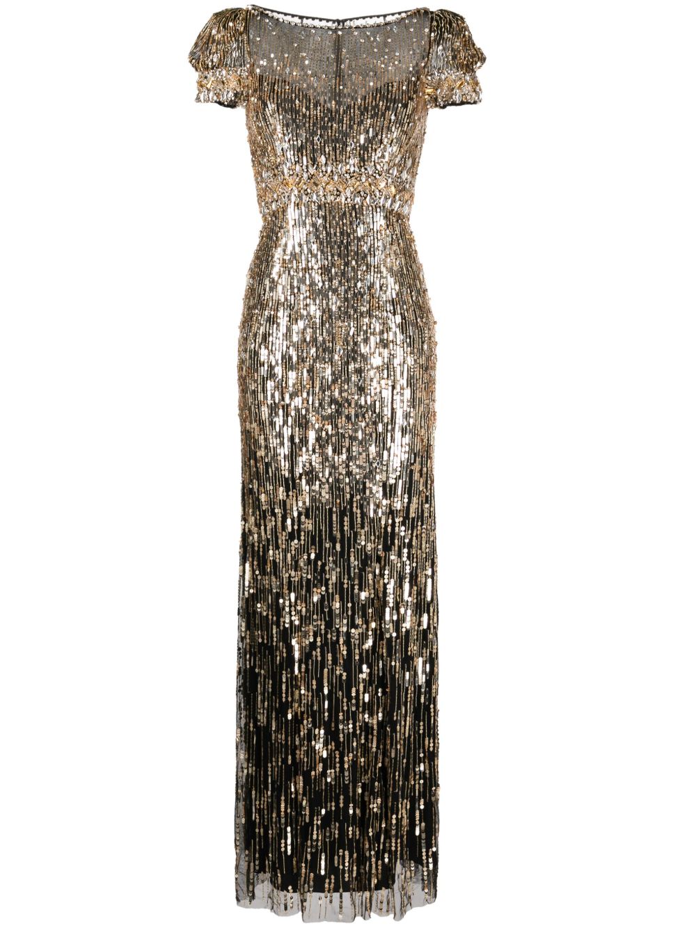 Jenny Packham Sungem 亮片缀饰连衣裙 - 金色