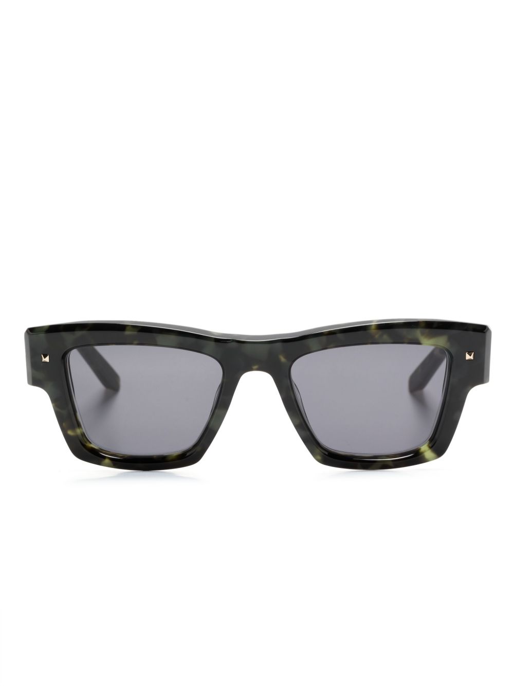 VALENTINO GARAVANI EYEWEAR 玳瑁纹方框太阳眼镜 - 绿色