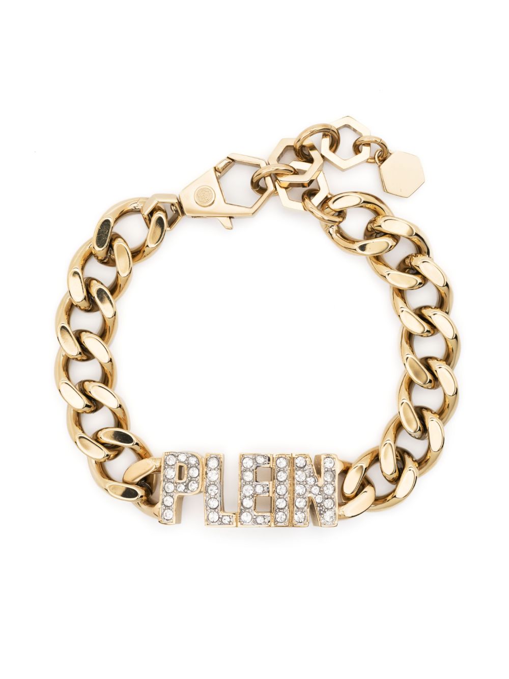 Philipp Plein logo晶饰手链 - 金色