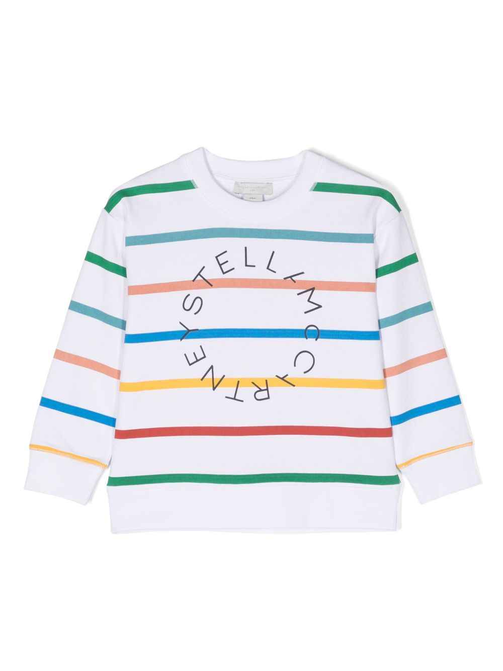 Stella McCartney Kids logo印花条纹卫衣 - 白色