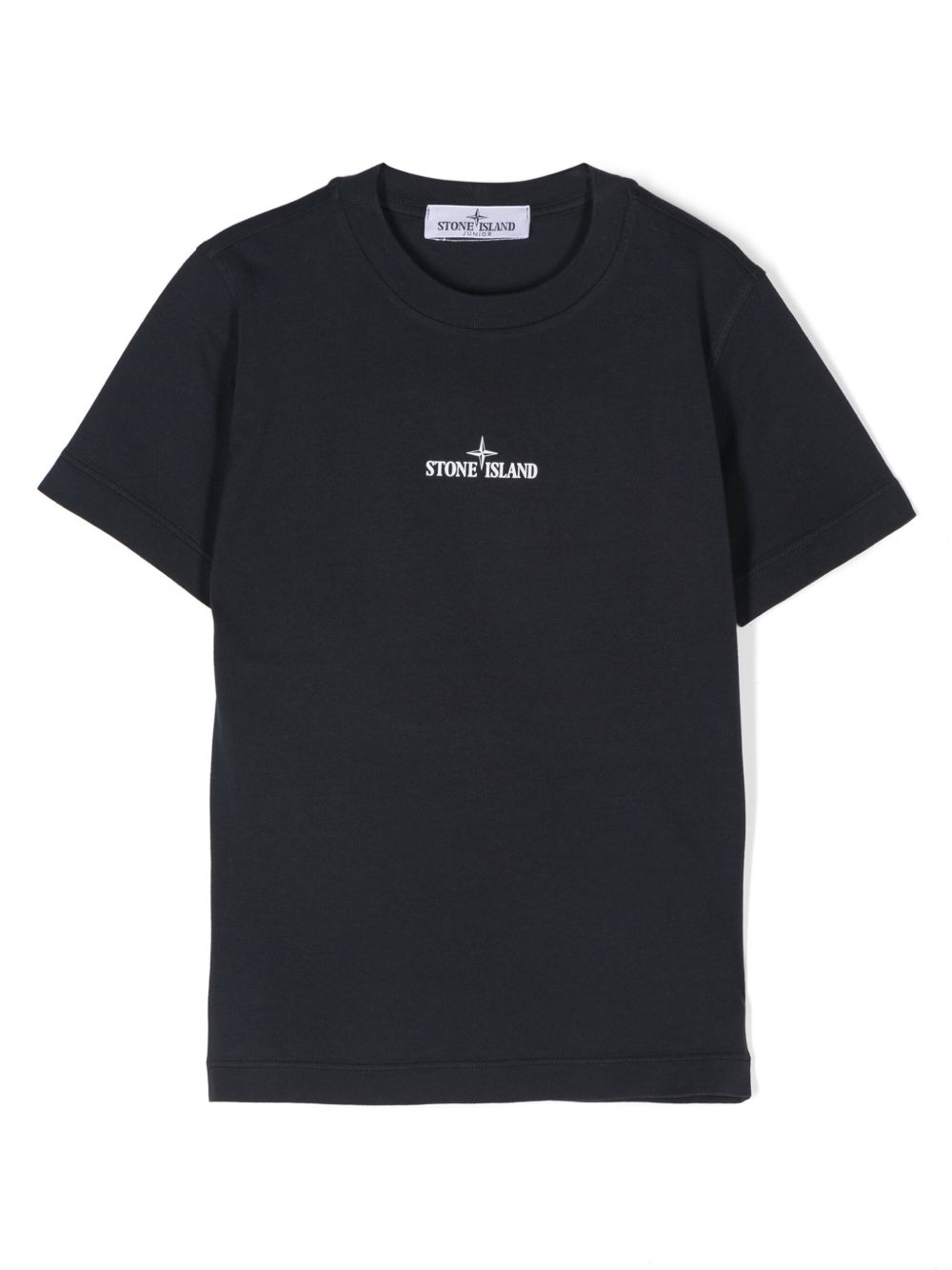 Stone Island Junior logo印花棉T恤 - 蓝色