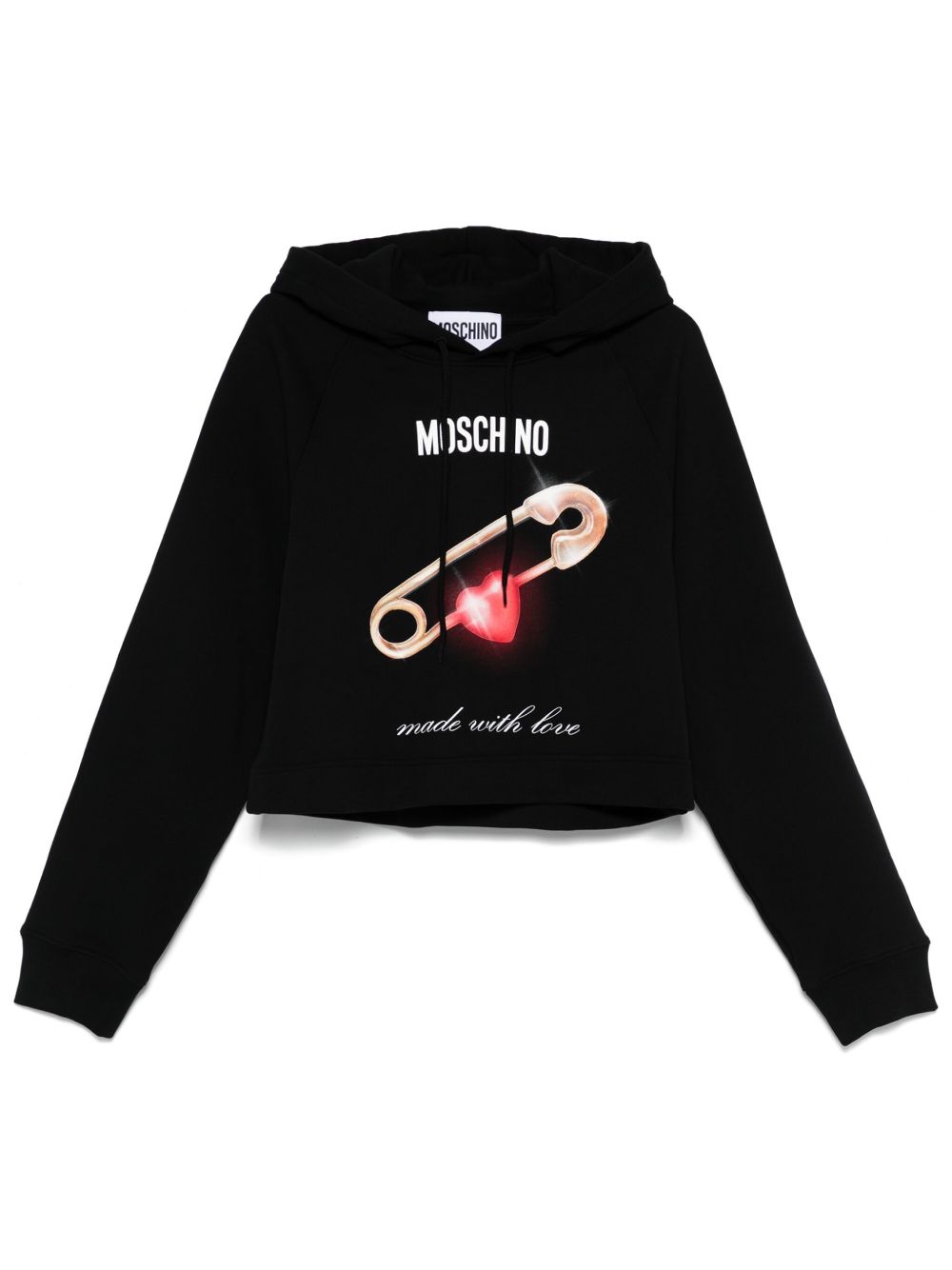 Moschino logo印花连帽衫 - 黑色