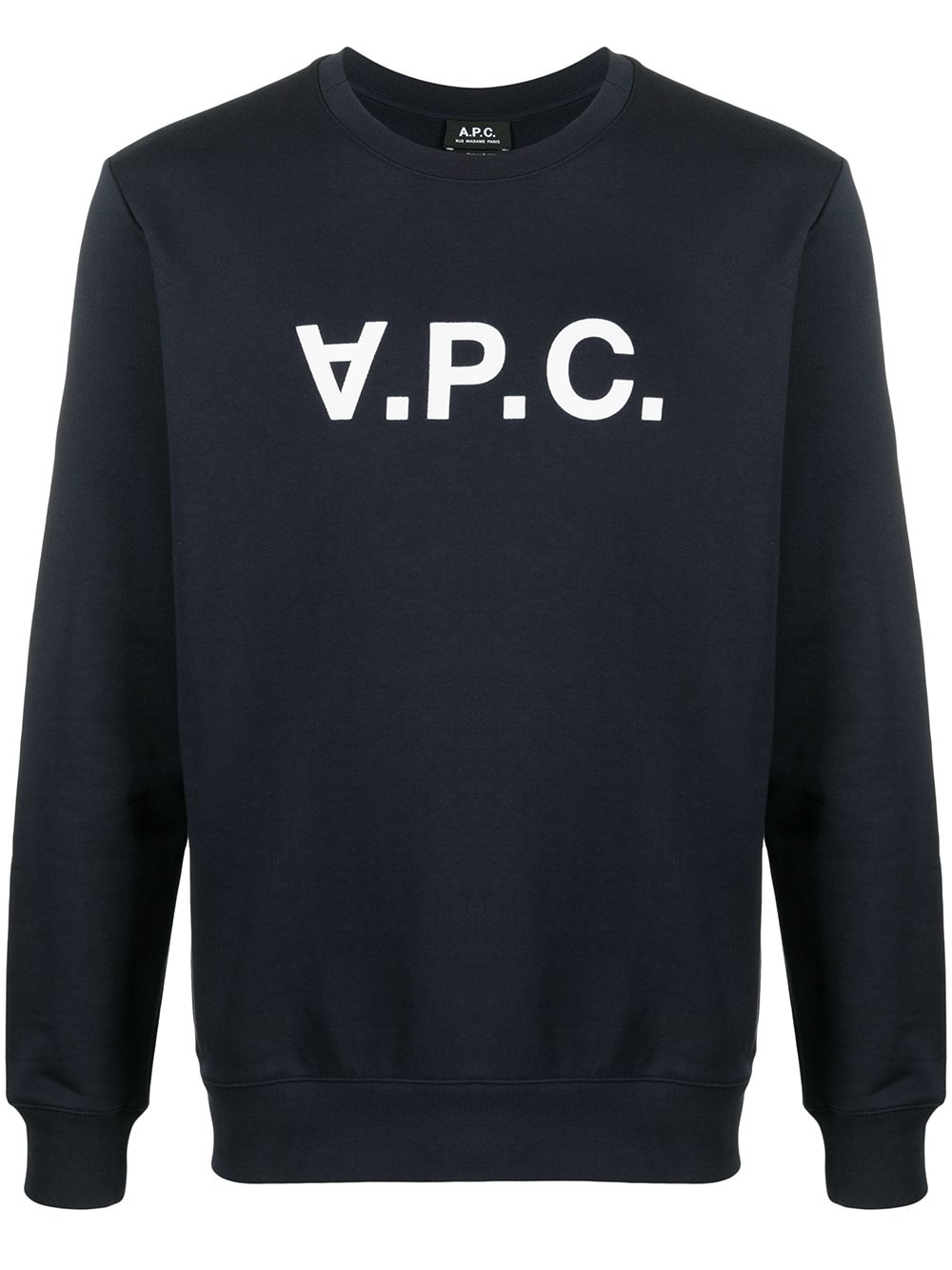 A.P.C. logo印花圆领卫衣 - 蓝色