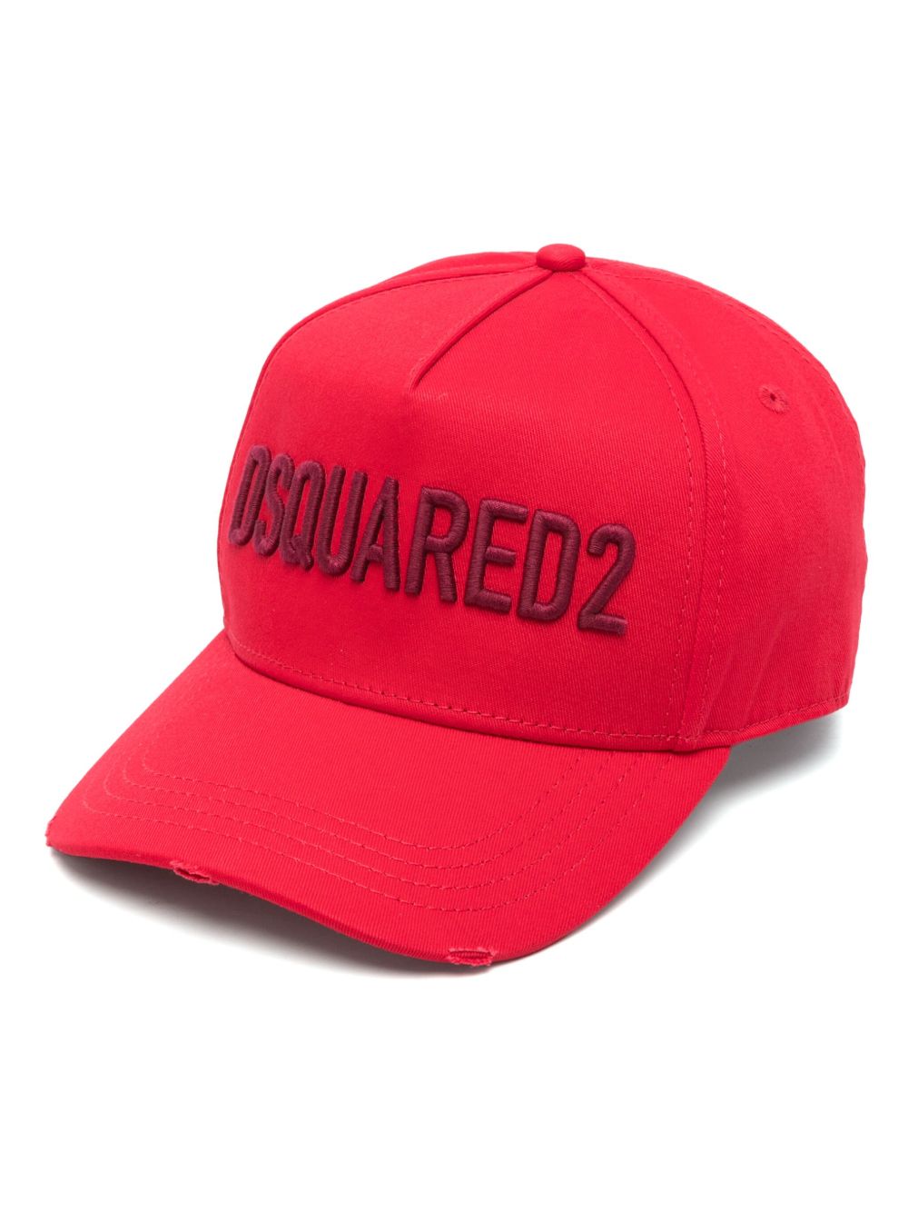 DSQUARED2 logo刺绣棒球帽 - 红色