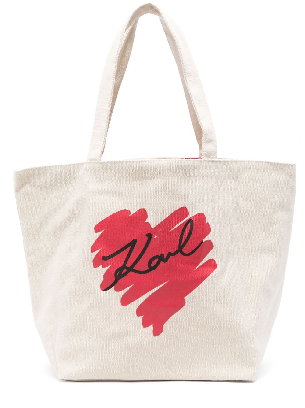 Karl Lagerfeld K/Hearts 双面手提包 - 中性色