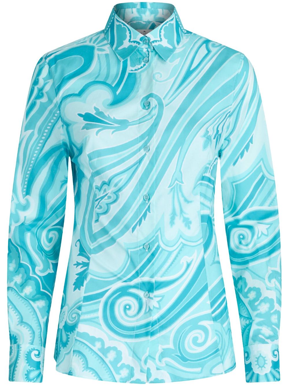 ETRO 佩斯理印花长袖衬衫 - 蓝色